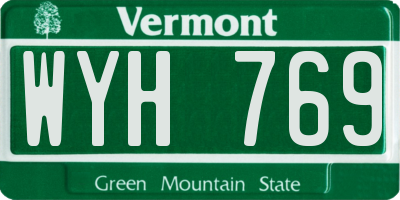VT license plate WYH769