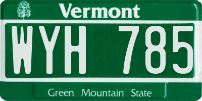 VT license plate WYH785