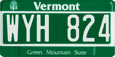 VT license plate WYH824