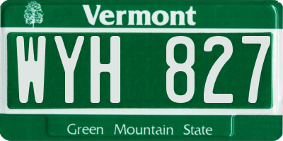 VT license plate WYH827