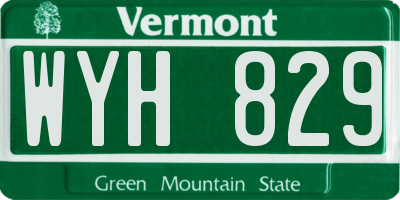 VT license plate WYH829