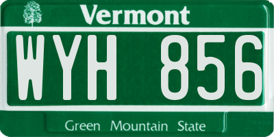 VT license plate WYH856