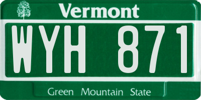 VT license plate WYH871