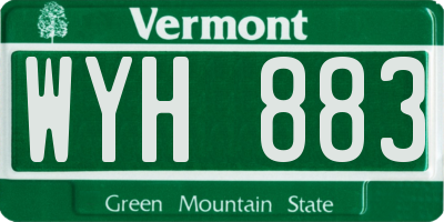 VT license plate WYH883