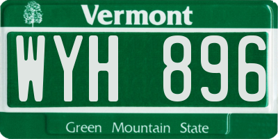 VT license plate WYH896