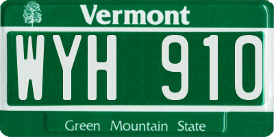 VT license plate WYH910