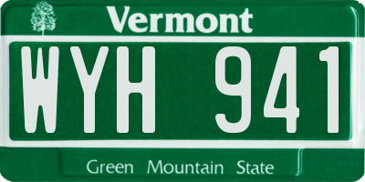 VT license plate WYH941