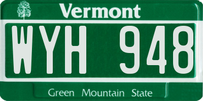 VT license plate WYH948