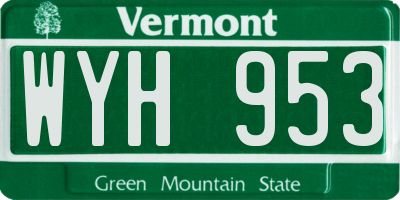 VT license plate WYH953