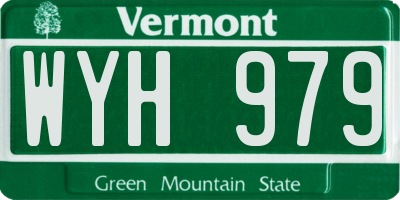 VT license plate WYH979