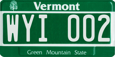 VT license plate WYI002