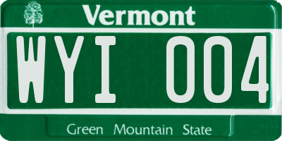 VT license plate WYI004