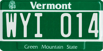 VT license plate WYI014