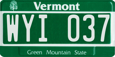 VT license plate WYI037