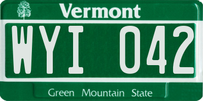 VT license plate WYI042