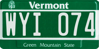 VT license plate WYI074