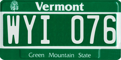 VT license plate WYI076