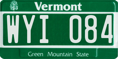 VT license plate WYI084