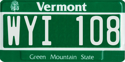 VT license plate WYI108