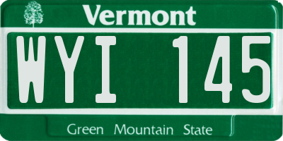 VT license plate WYI145