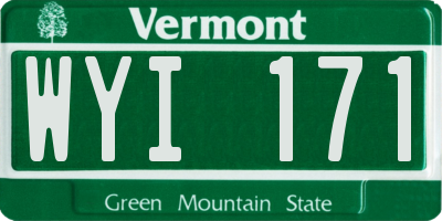 VT license plate WYI171