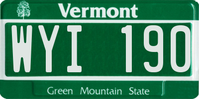 VT license plate WYI190