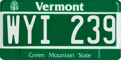 VT license plate WYI239