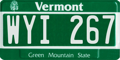 VT license plate WYI267