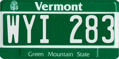 VT license plate WYI283