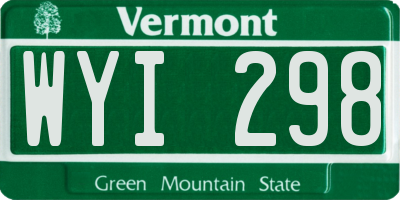 VT license plate WYI298