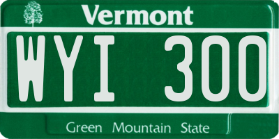 VT license plate WYI300