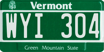 VT license plate WYI304