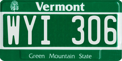 VT license plate WYI306