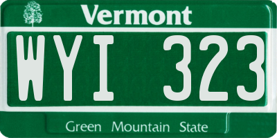 VT license plate WYI323