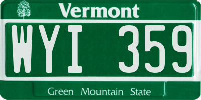 VT license plate WYI359