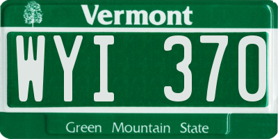 VT license plate WYI370