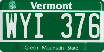 VT license plate WYI376