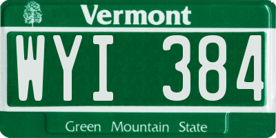 VT license plate WYI384