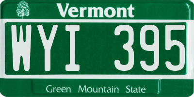 VT license plate WYI395