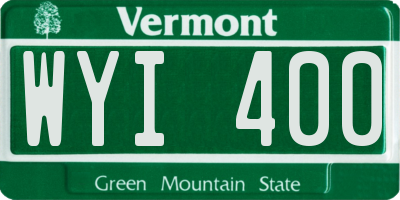 VT license plate WYI400