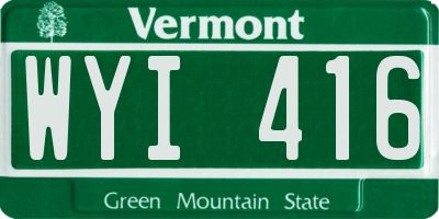 VT license plate WYI416