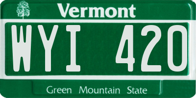 VT license plate WYI420