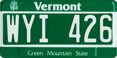 VT license plate WYI426