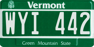 VT license plate WYI442