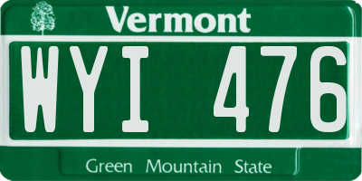 VT license plate WYI476