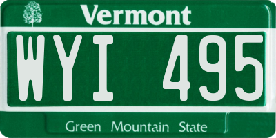 VT license plate WYI495