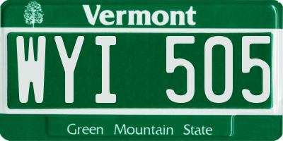 VT license plate WYI505