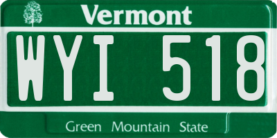 VT license plate WYI518