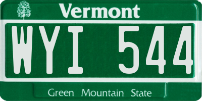 VT license plate WYI544