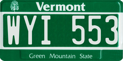 VT license plate WYI553